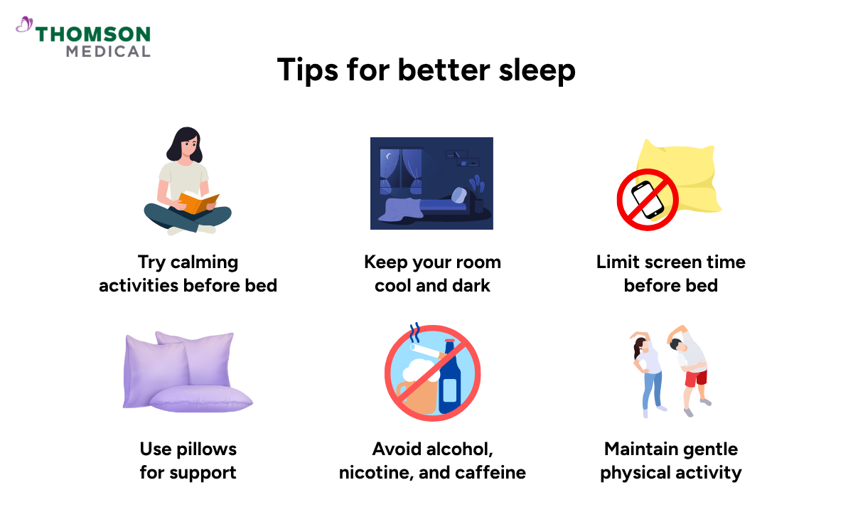 illustration of tips you can do for better sleep after IUI