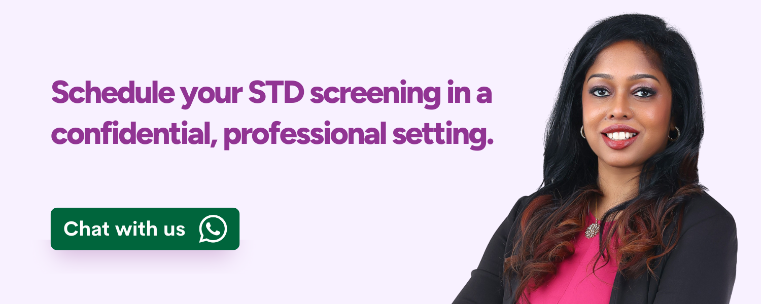 CTA image of sexual health specialist STD testing