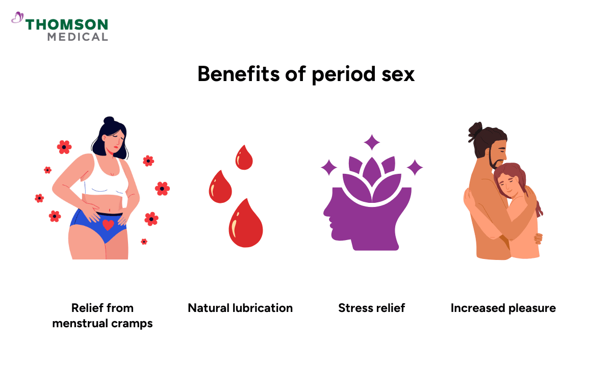 Illustration of benefits from period sex