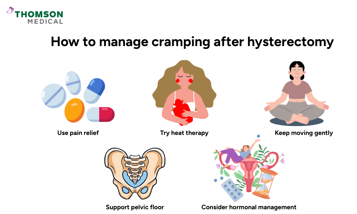image of how to manage cramping after hysterectomy