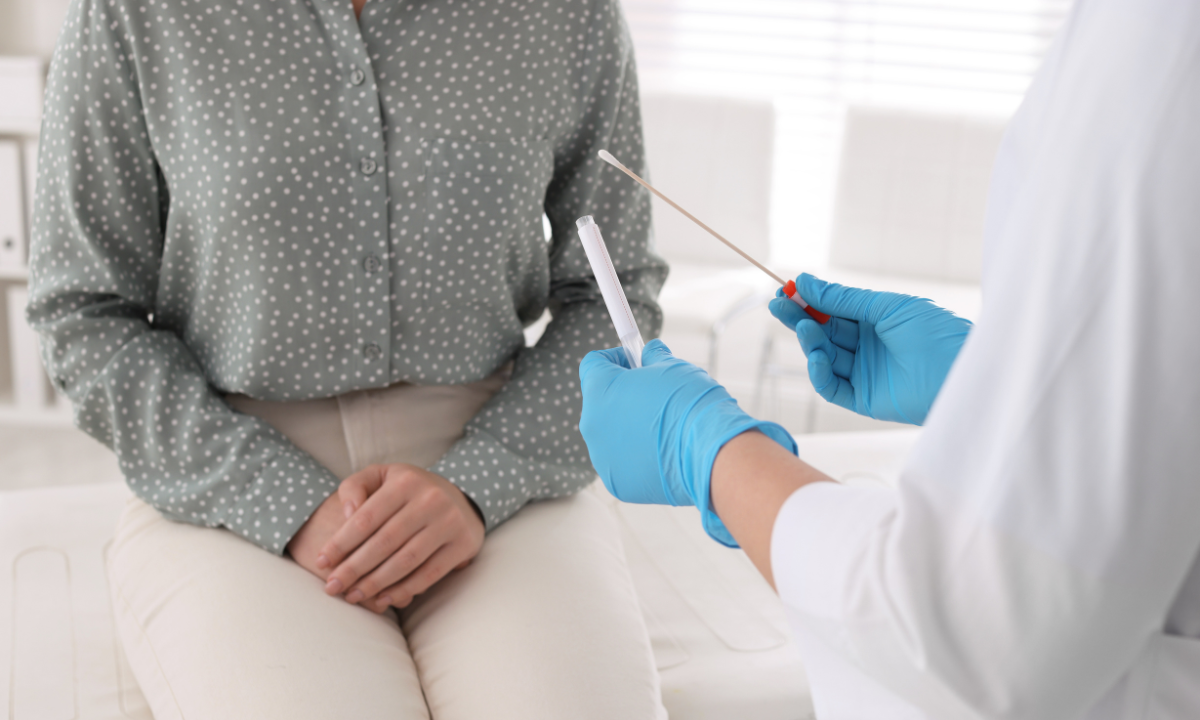 Illustration of a swab test