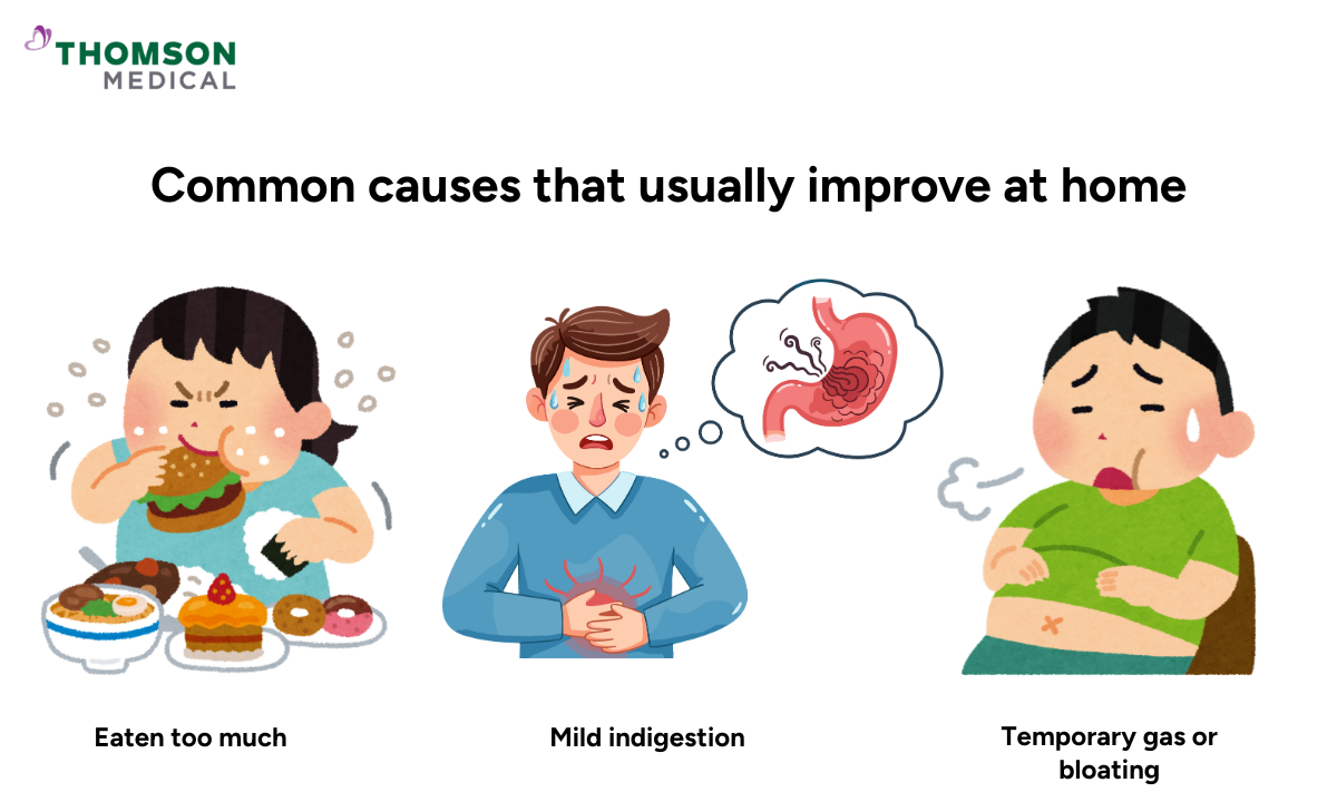 Illustration of the common causes that usually improve at home