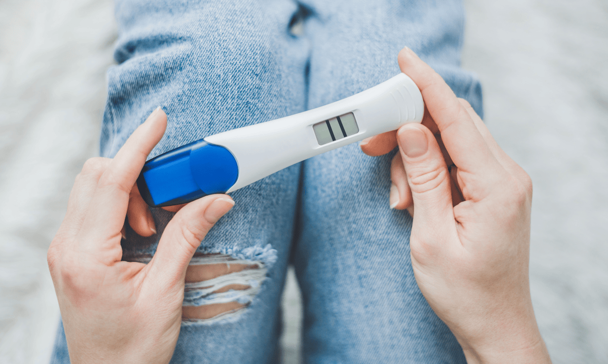 Positive pregnancy test with two lines