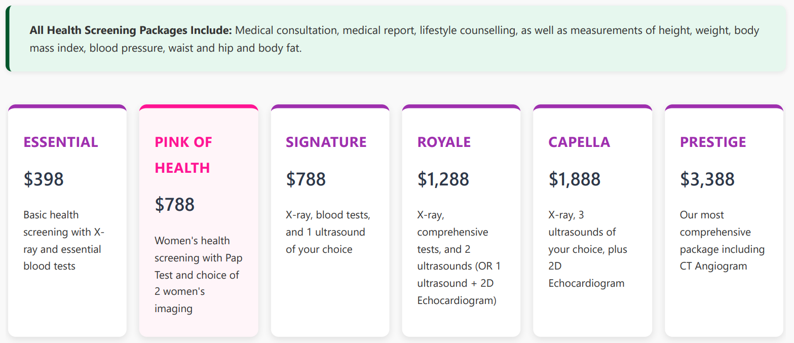 health screening comparison screenshot thumbnail