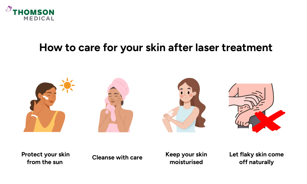 Image of aftercare for laser treatment for pigmentation