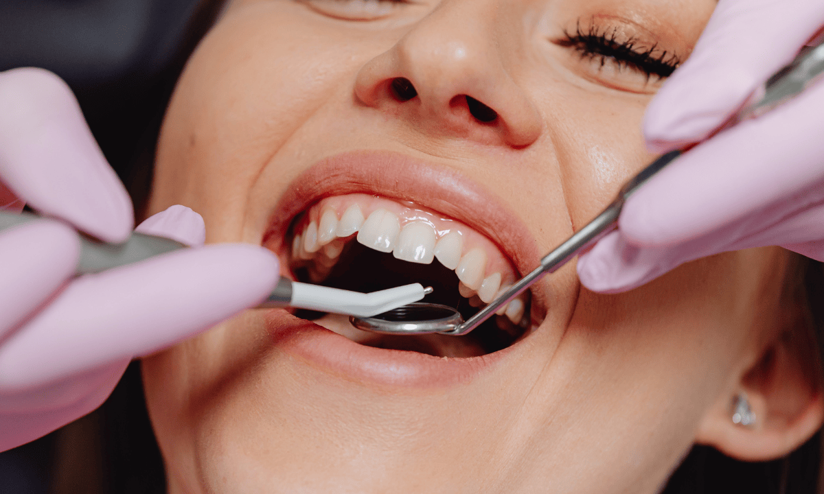 a woman during root canal treatment