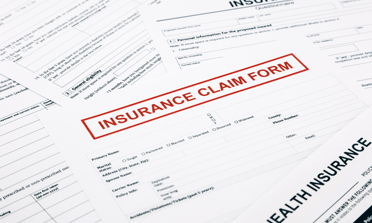 image of an insurance claim form
