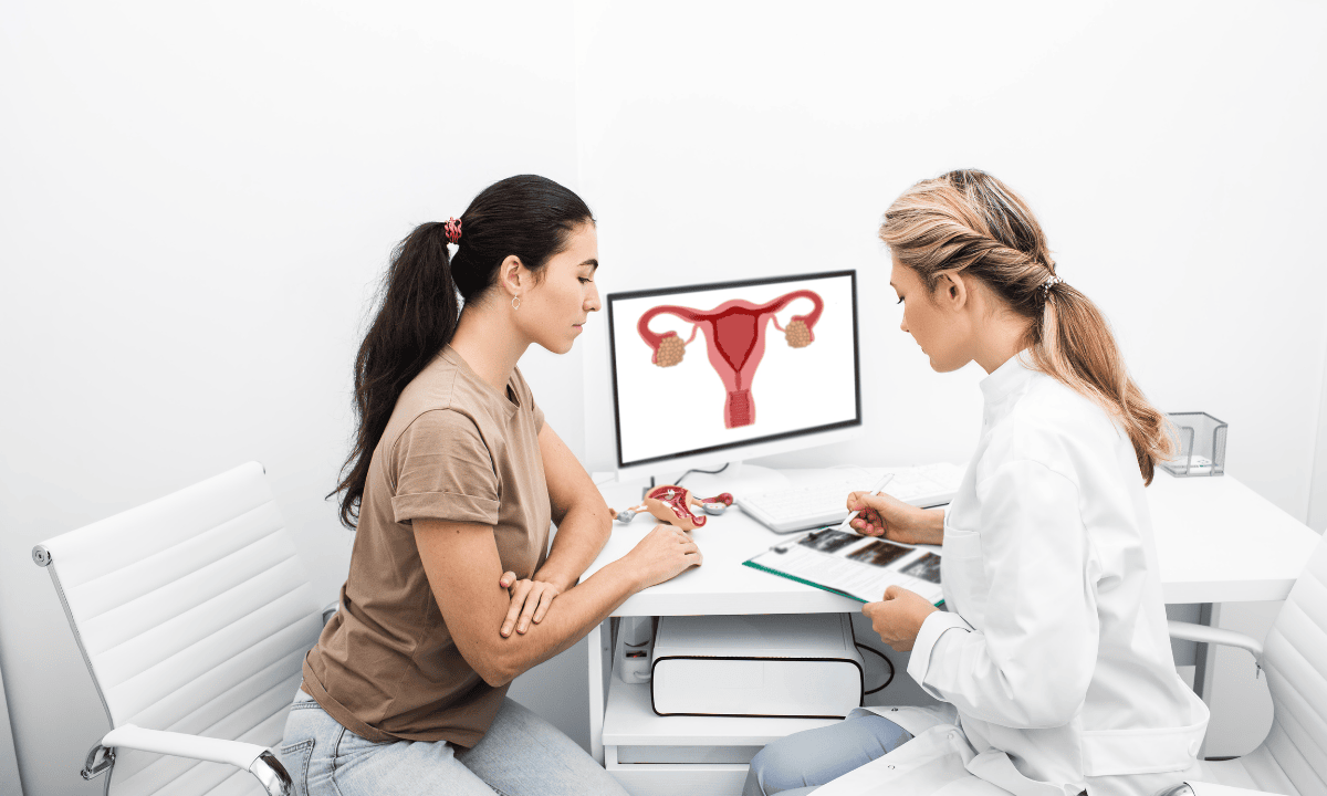 Woman consulting about her sexual health to female doctor