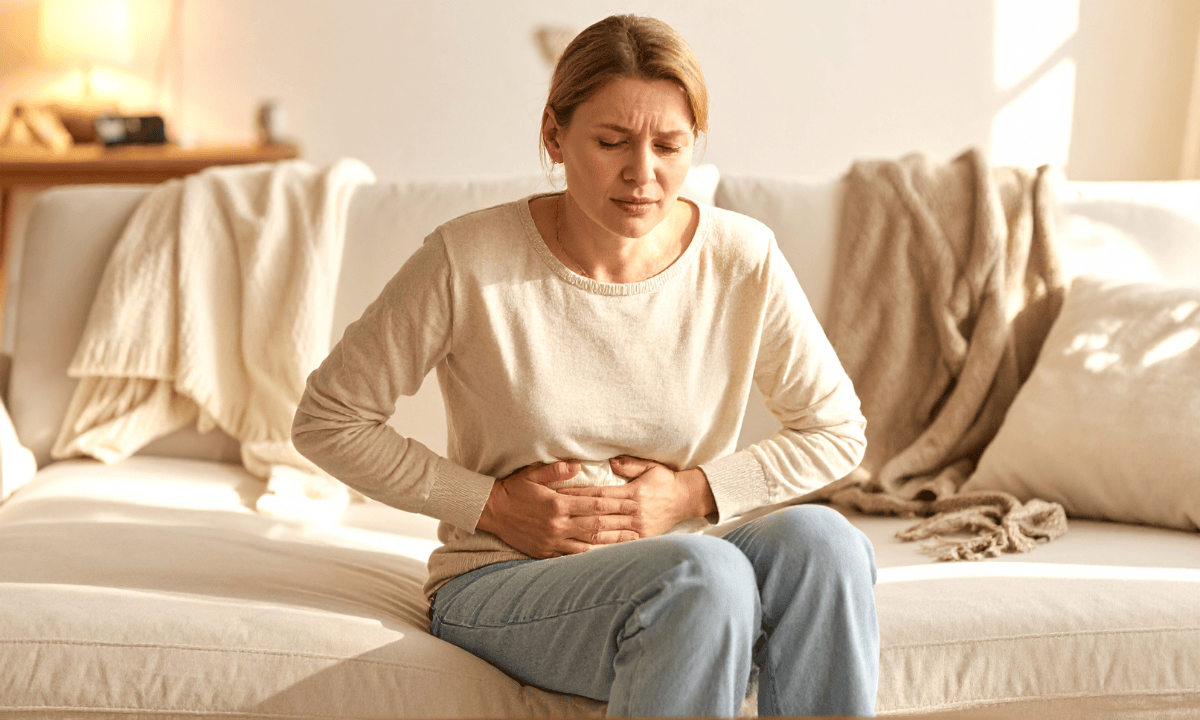 a-woman-has-lower-abdominal-pain