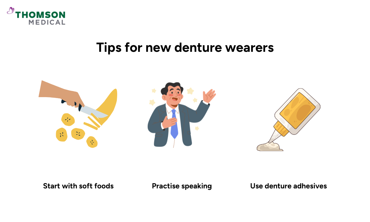 Tips for new denture wearers