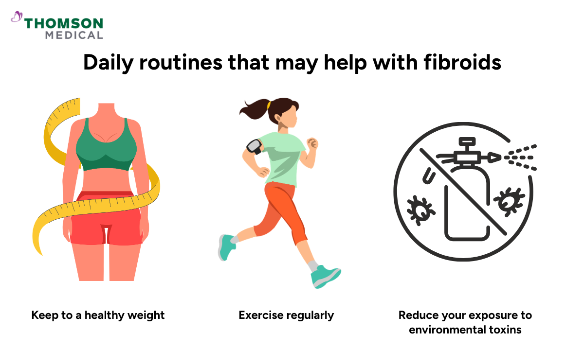 Illustration on daily routine affects your fibroids