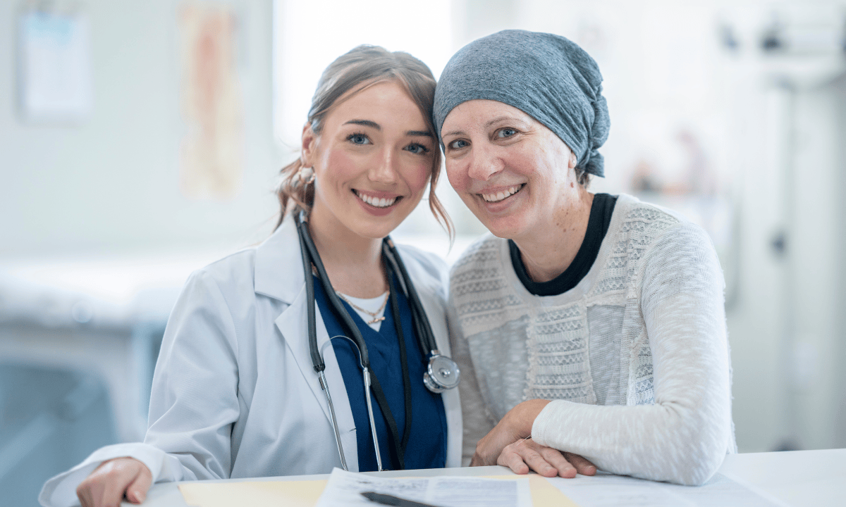 image of doctor and a woman with cancer