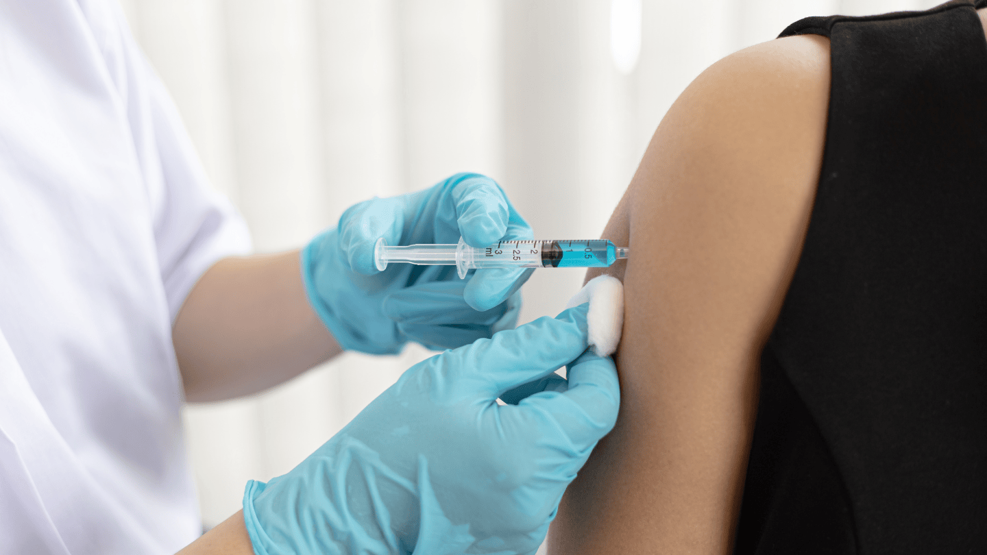 Illustration of yellow fever vaccination shot