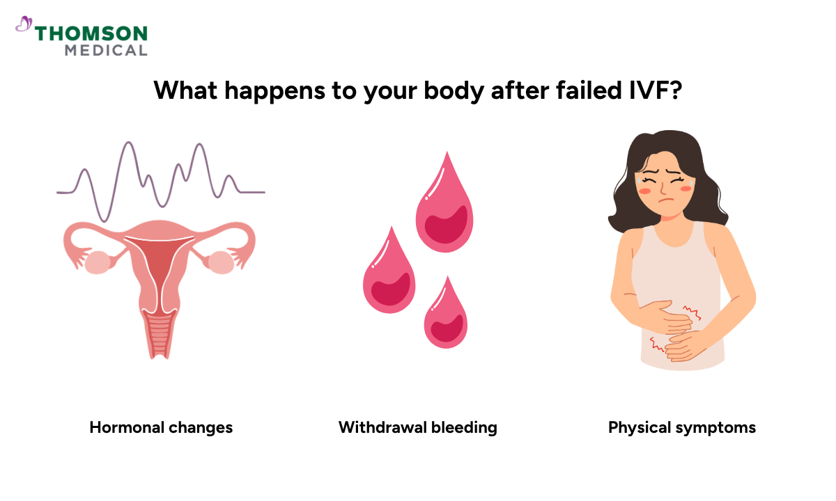 Illustration of what happens to your body after a failed IVF