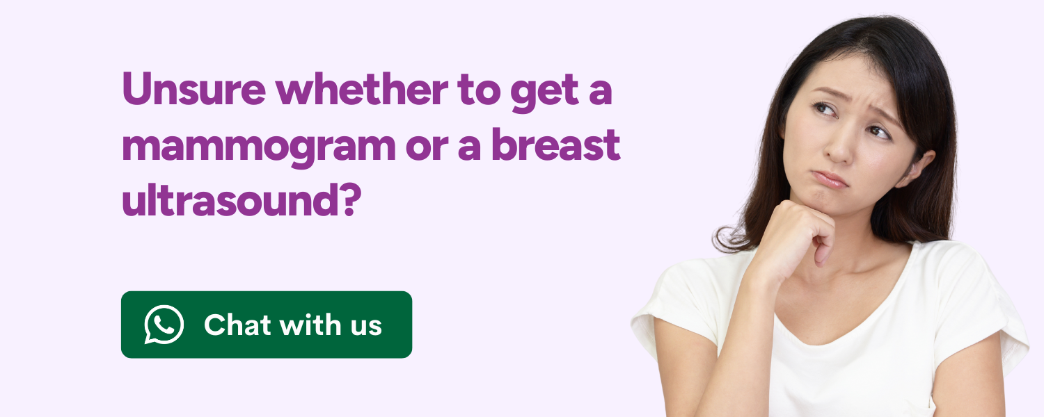 women wondering whether to get mammogram or breast ultrasound