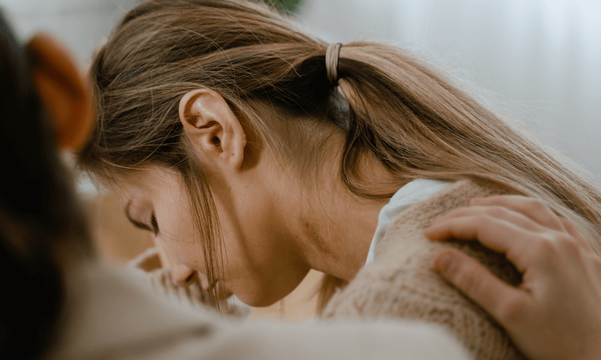 Images of women coping with IUI side effects