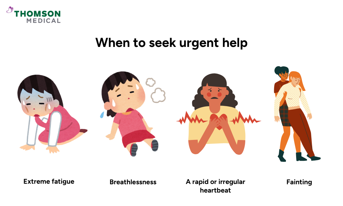 Illustration shows when to seek urgent help