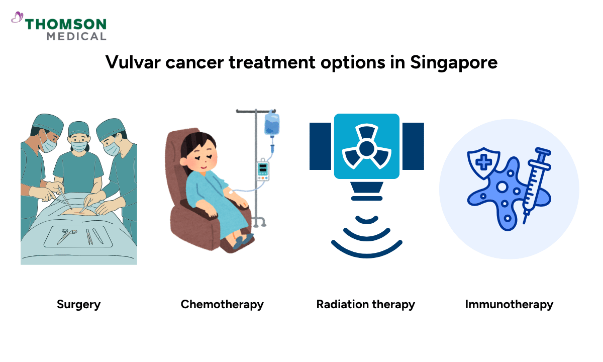 illustration of vulvar cancer treatment options