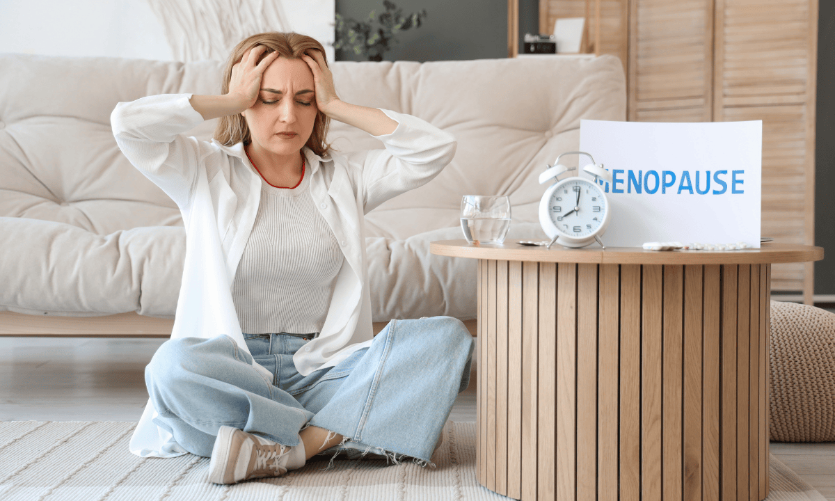 image of a woman experiencing menopause symptoms