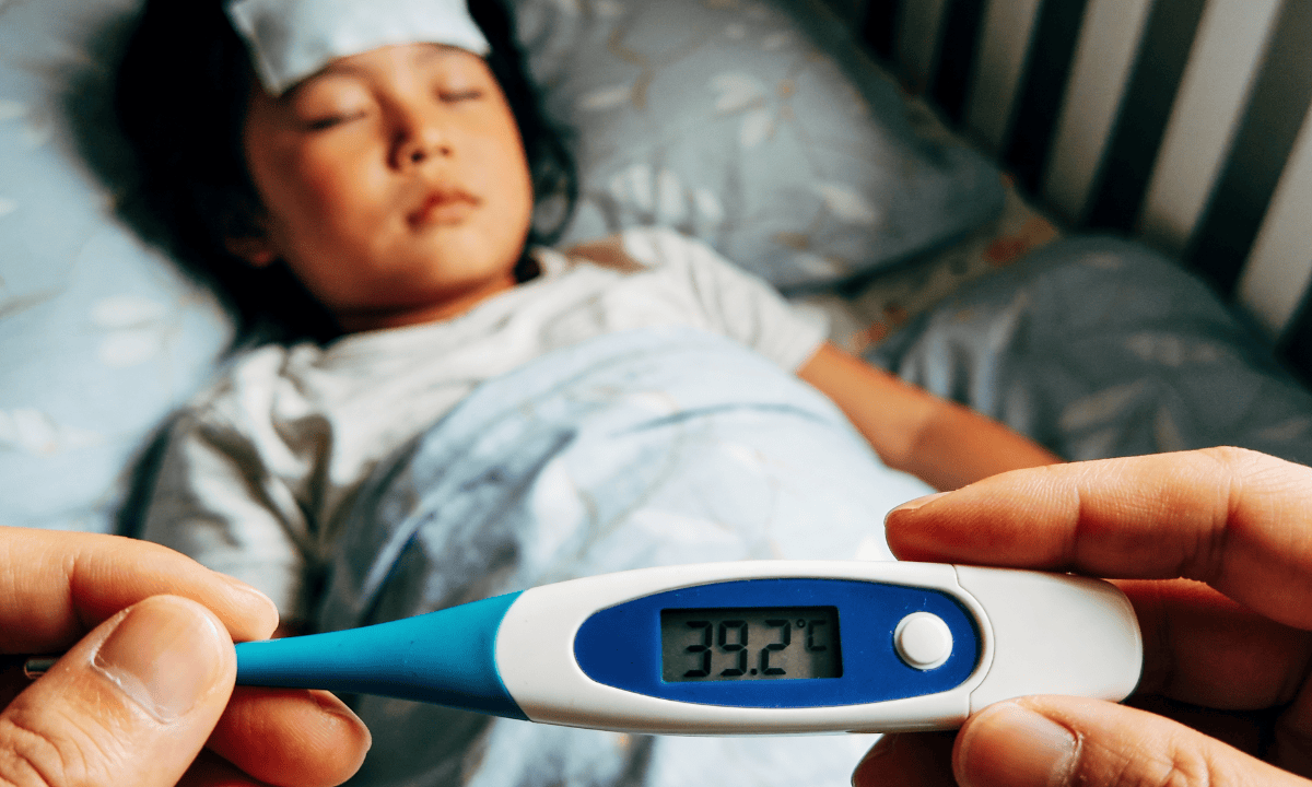 image of a child with fever