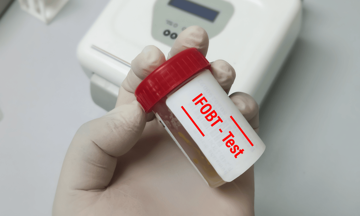 a sample of faeces for faecal occult blood test
