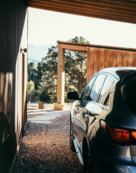 Car parked in car port