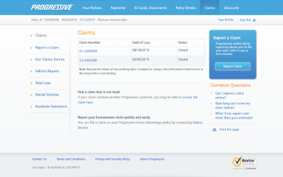 Report and track a claim online with Progressive Insurance