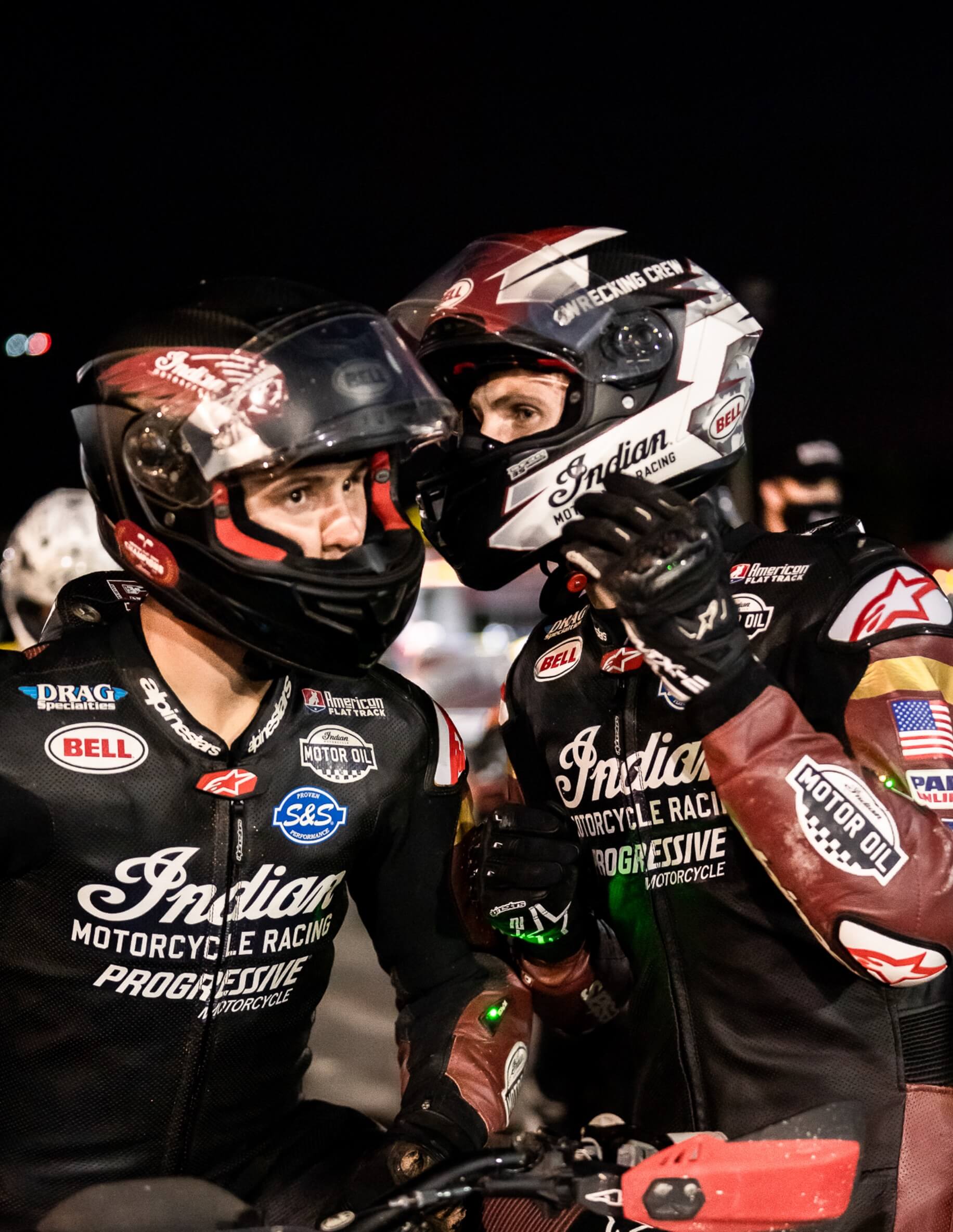 Two racers talking