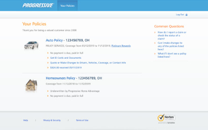 Manage policies online with Progressive Insurance