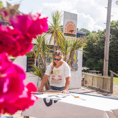 Cutting out patterns in the sunshine