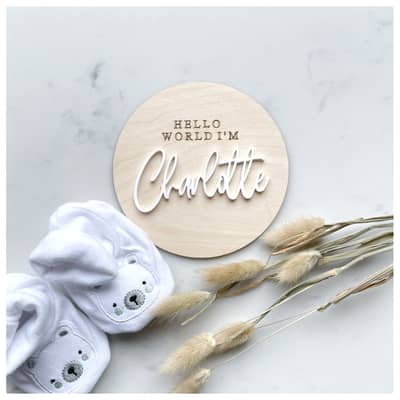 Hello world circle plaque