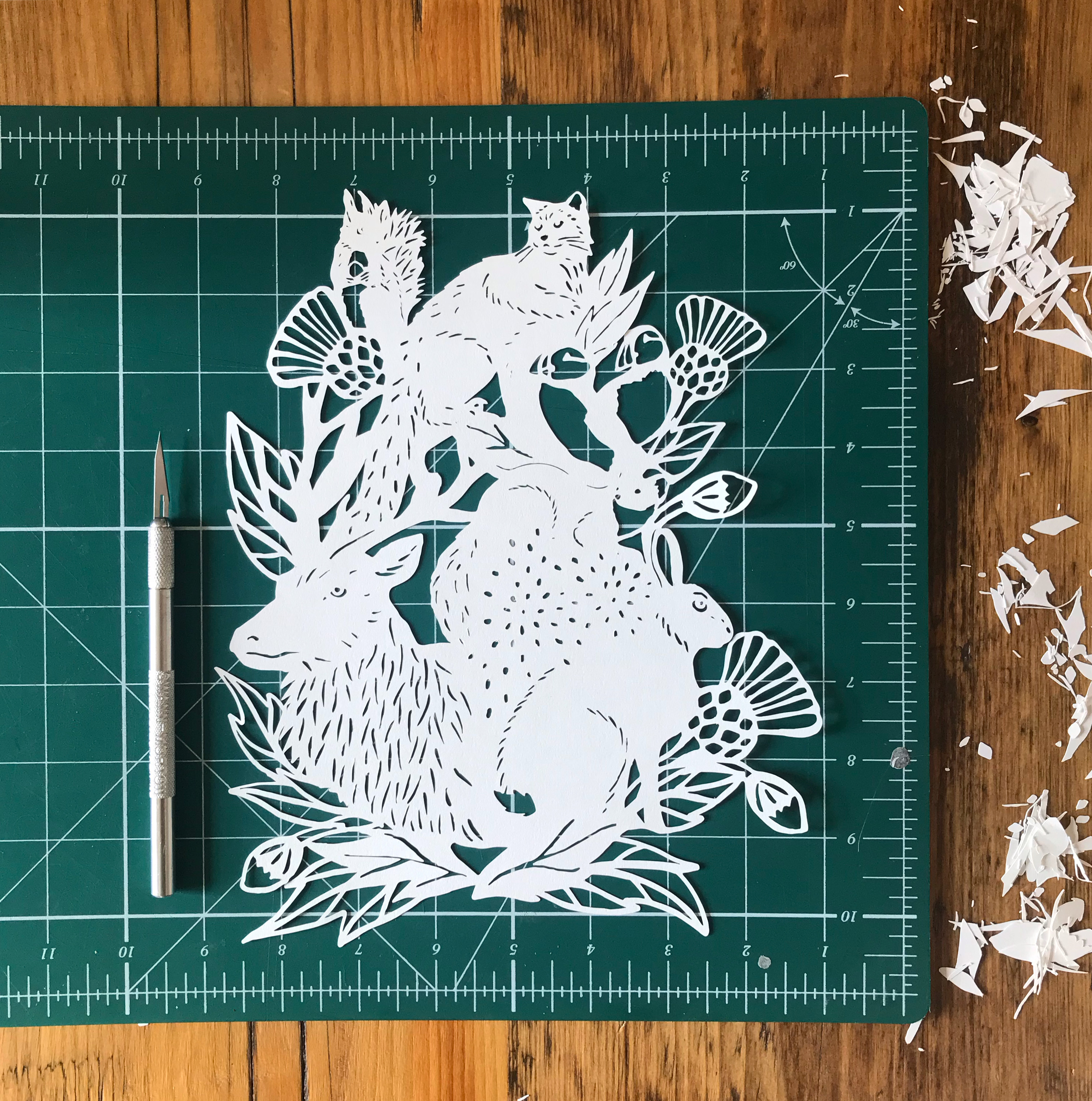 Scottish animals paper cut
