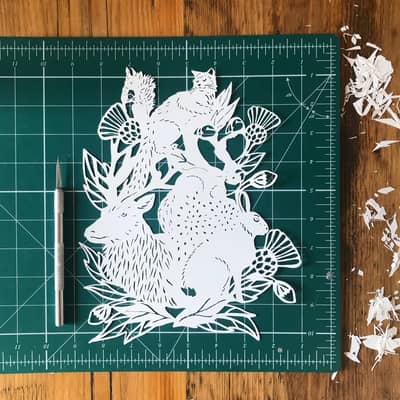 Scottish animals paper cut