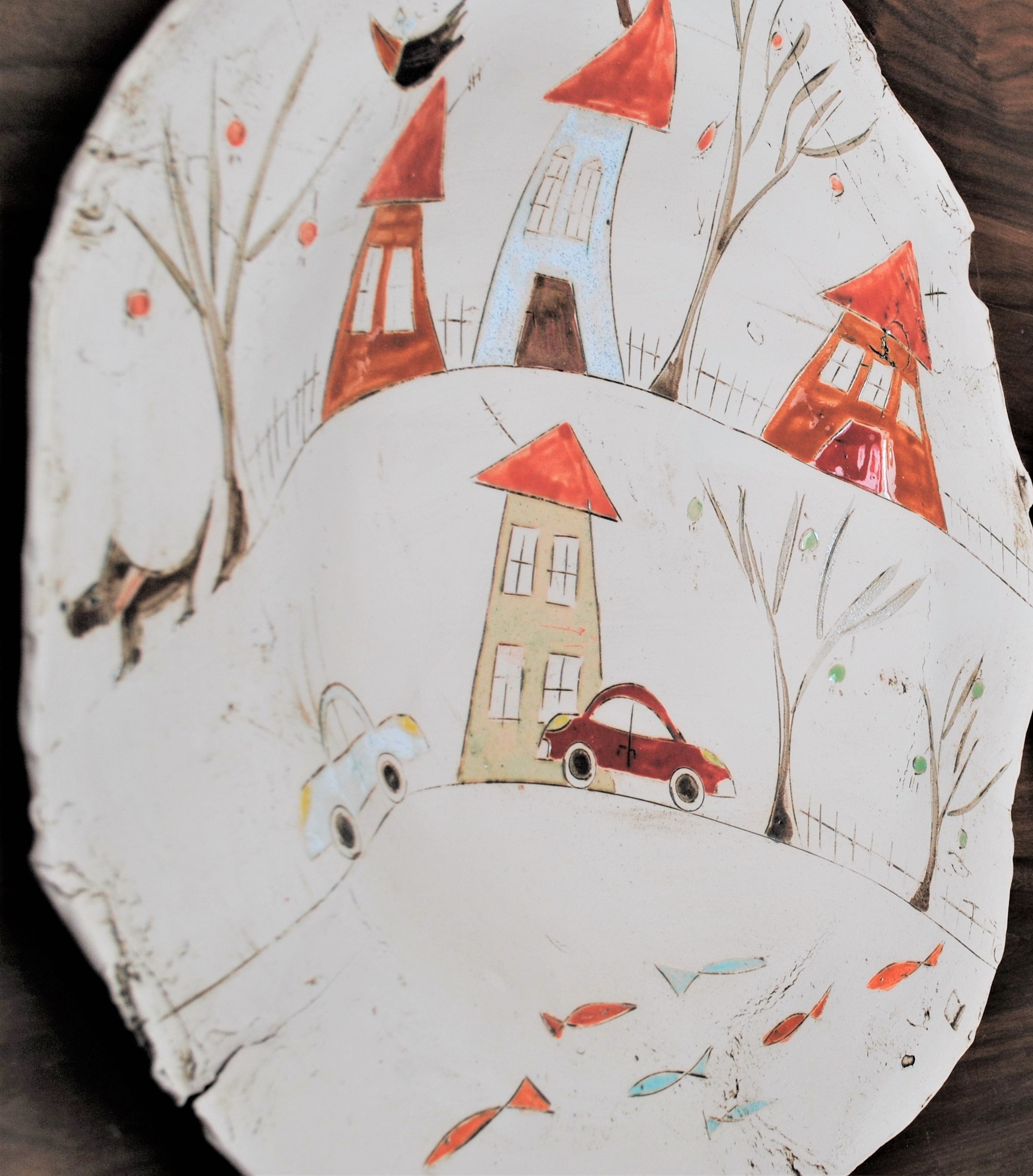 large wall hanging art, set of 3 wall hanging plates