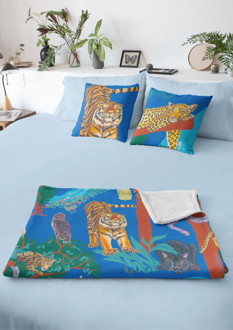 Moon Cubs cushions and fleece blanket