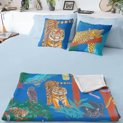 Moon Cubs cushions and fleece blanket