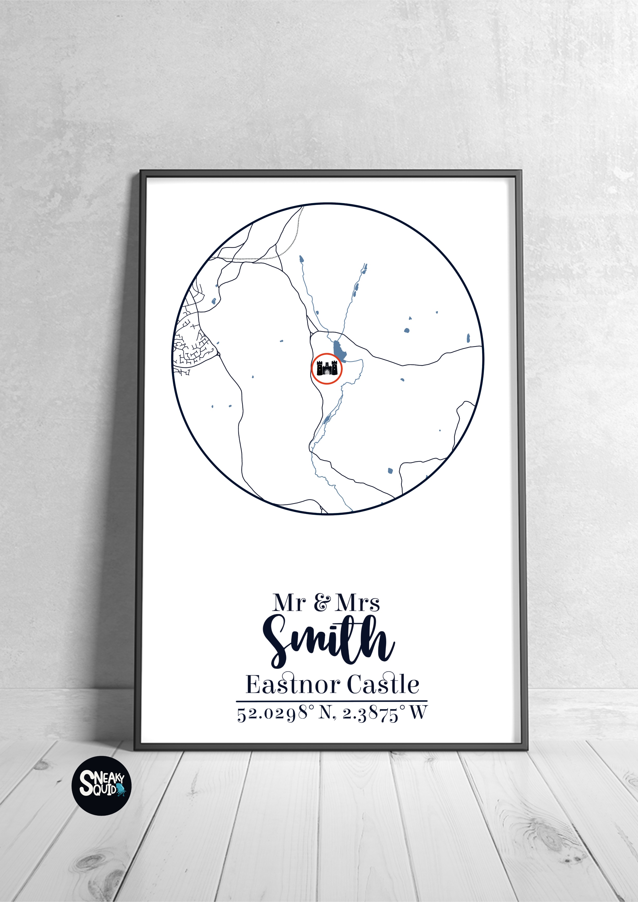 Everything we make is designed and made in house just for you, just like this bespoke wedding location map. 