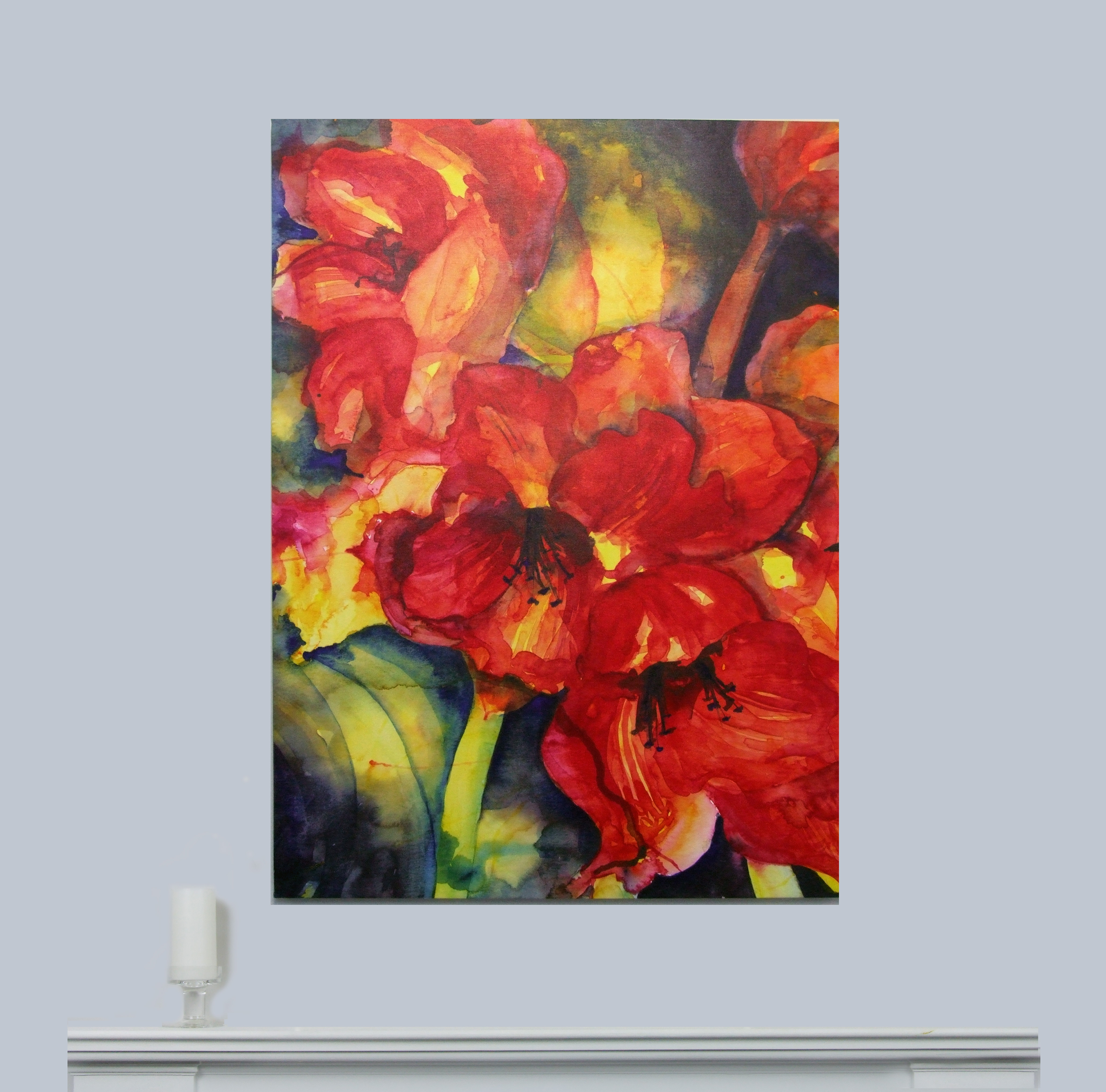 Limited Edition Red Floral Canvas Print