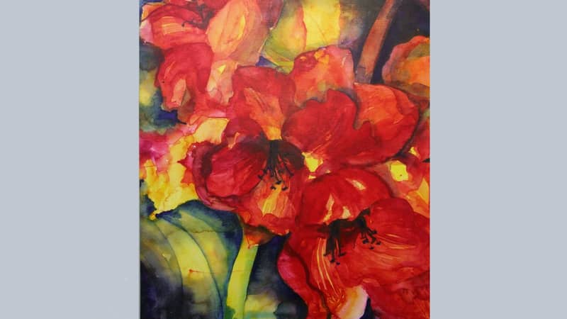 Limited Edition Red Floral Canvas Print
