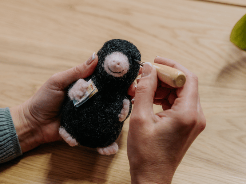 Needle felting mr mole