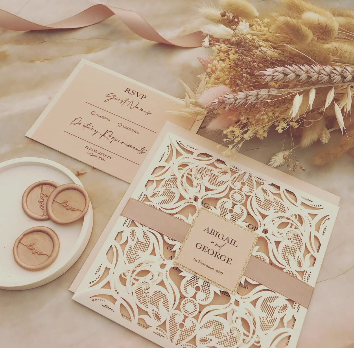 Laser cut Wedding Invitations
