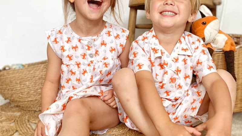 Fox in a box, Matching family pyjamas, 100% cotton nightwear