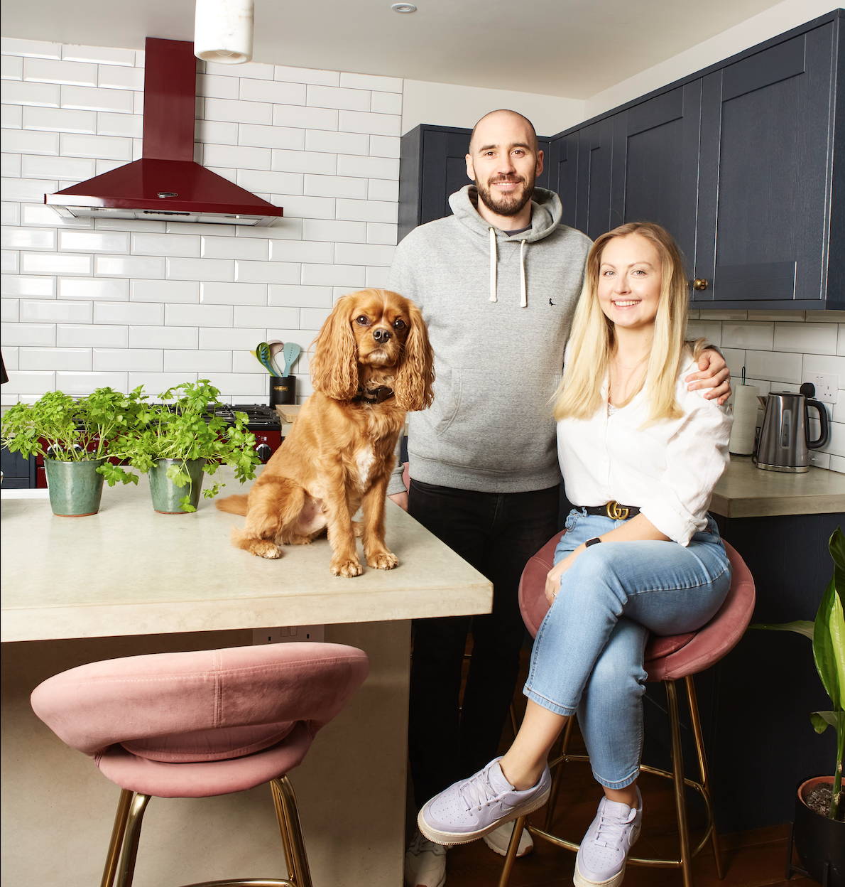 clean dog brand owner with rube cavalier king charles spaniel pablo