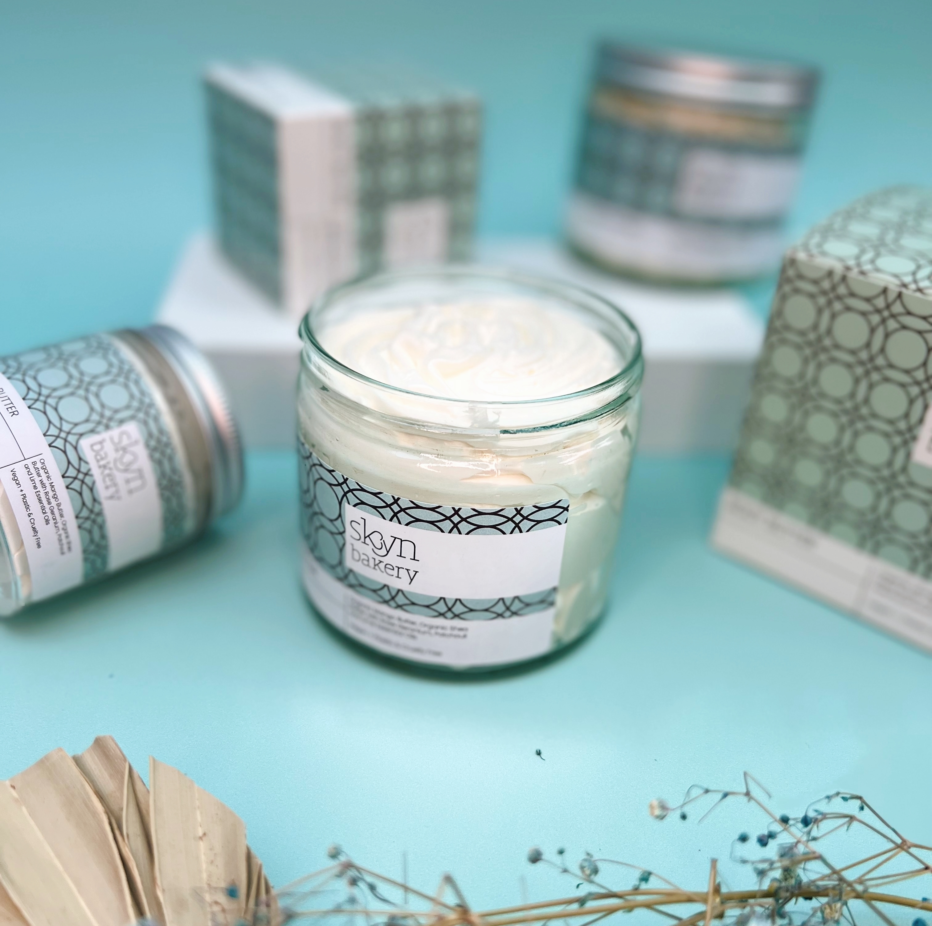 Image of an open jar of body butter