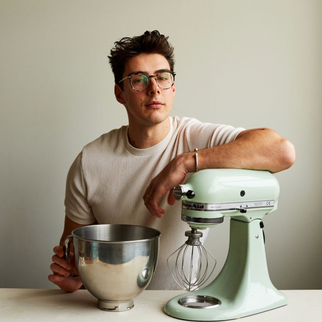 Matt Adlard leaning on a stand mixer