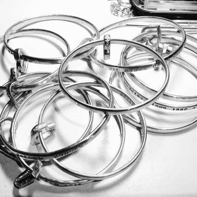 My best seller... the Personalised solid silver bangle with a heart charm