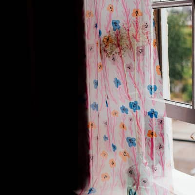 Textile fabric printed florals