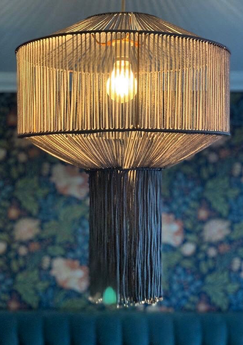 Charcoal Macrame Lantern