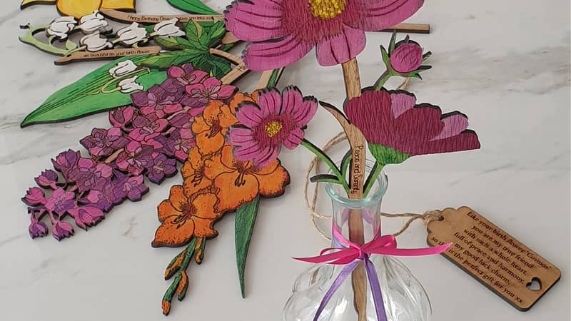 Personalised Oak Initials Artwork