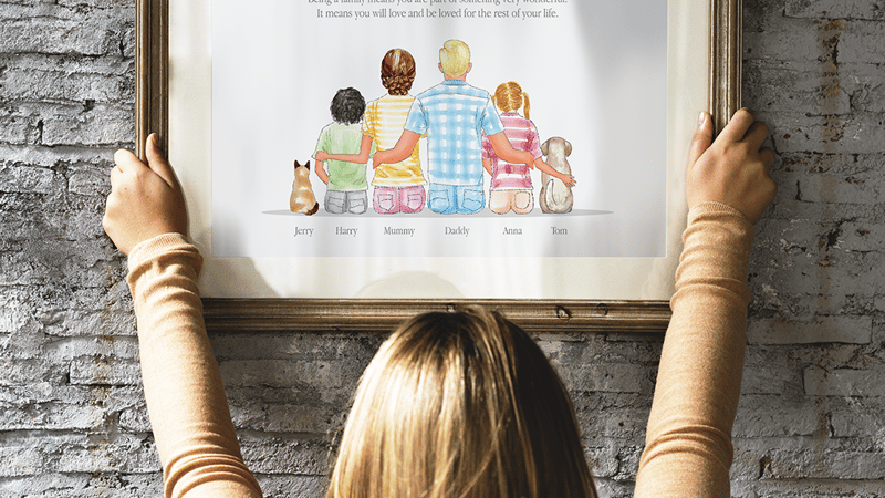 Fathers Day Gift, family print, House warming gift, Christmas gift, Family gift, Custom portrait, Grandparents gift, New home gift, Personalised gift, Family